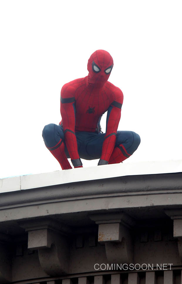 NEW YORK, NY - OCTOBER 01: Tom Holland is seen filming "Spiderman" on October 1, 2016 in New York City.  (Photo by Steve Sands/GC Images)